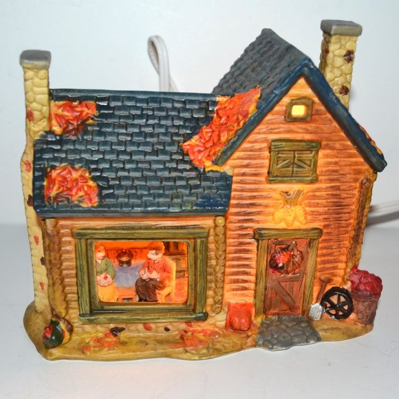 Harvest Accents Harvest Hand Painted Porcelain House Fall Decor